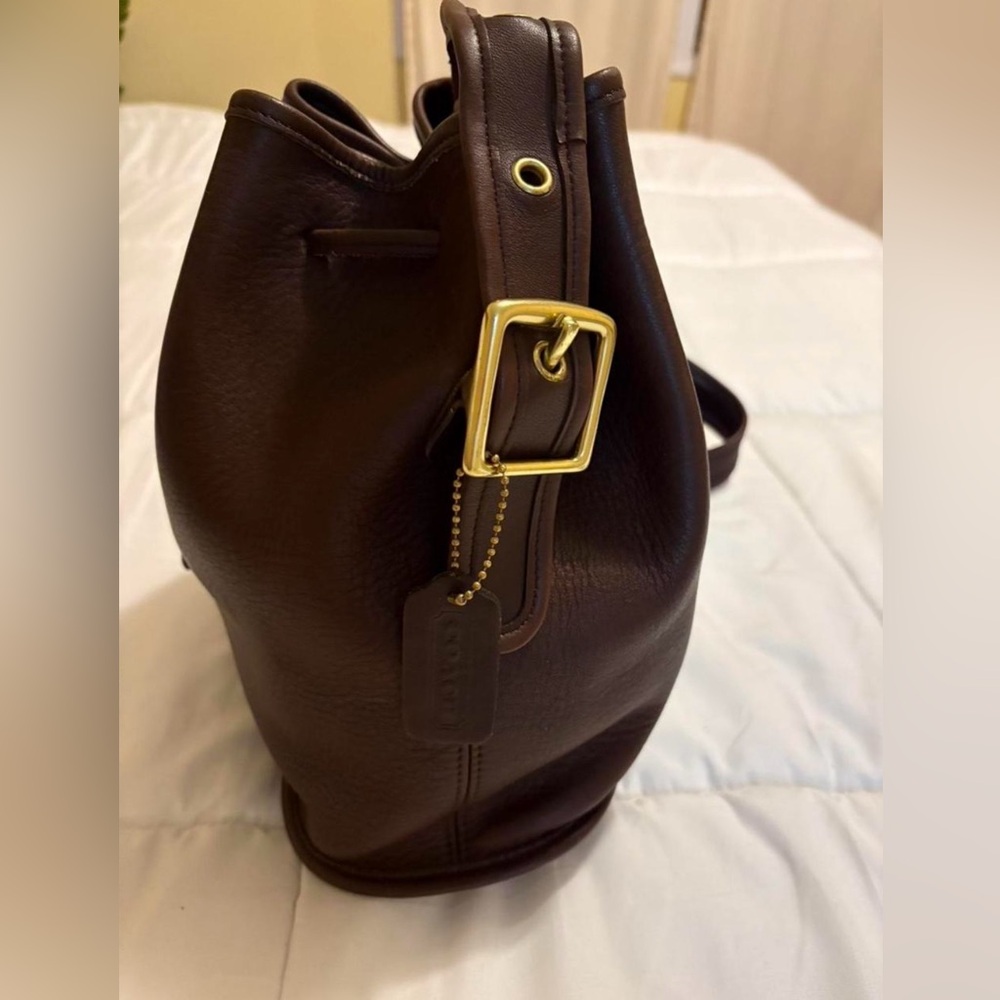 Vintage Coach Legacy Bucket Bag 9952 Mahogany Leather Drawstring Purse - Picture 3 of 8